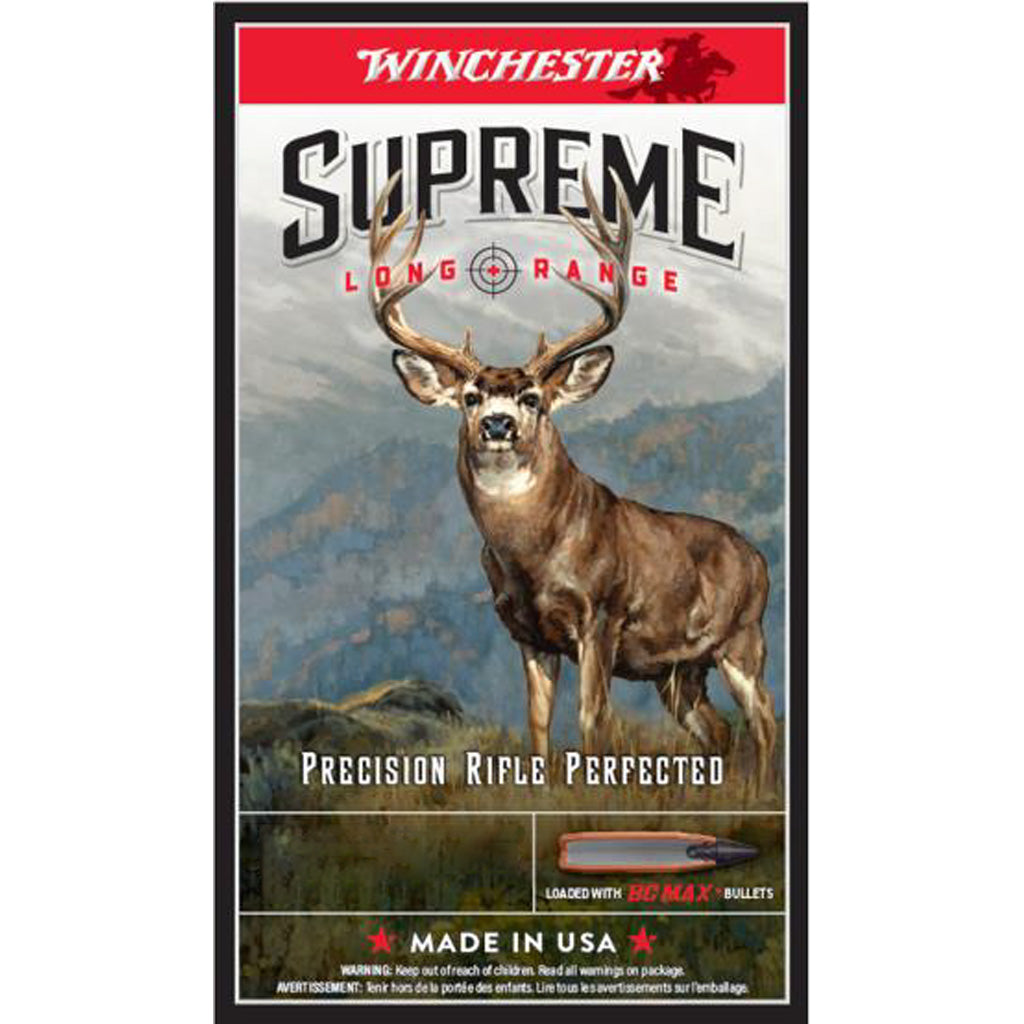 Winchester Supreme Long Range Ammo in 6.5 CREEDMOOR 140 gr. 20 rd. - Front View