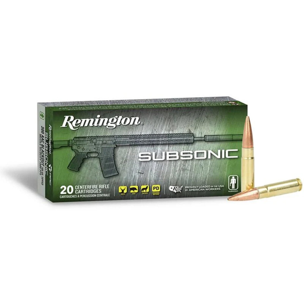 Remington Subsonic Centerfire Rifle Ammo in 308 Win. 205 gr. BHP 20 rd. - Front View