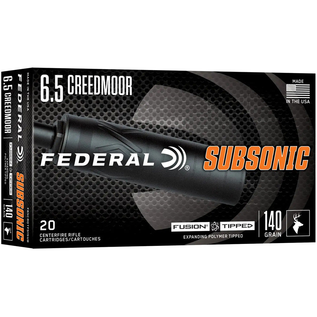 Federal Subsonic Rifle Ammo in 6.5 Creedmoor 140 gr. Subsonic 20 rd. - Front View