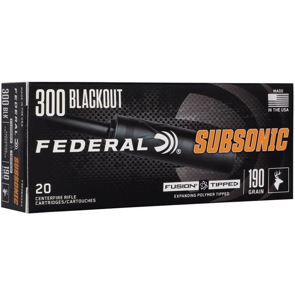 Federal Subsonic Rifle Ammo in 300 BLK 190 gr. Subsonic Expanding 20 rd. - Front View