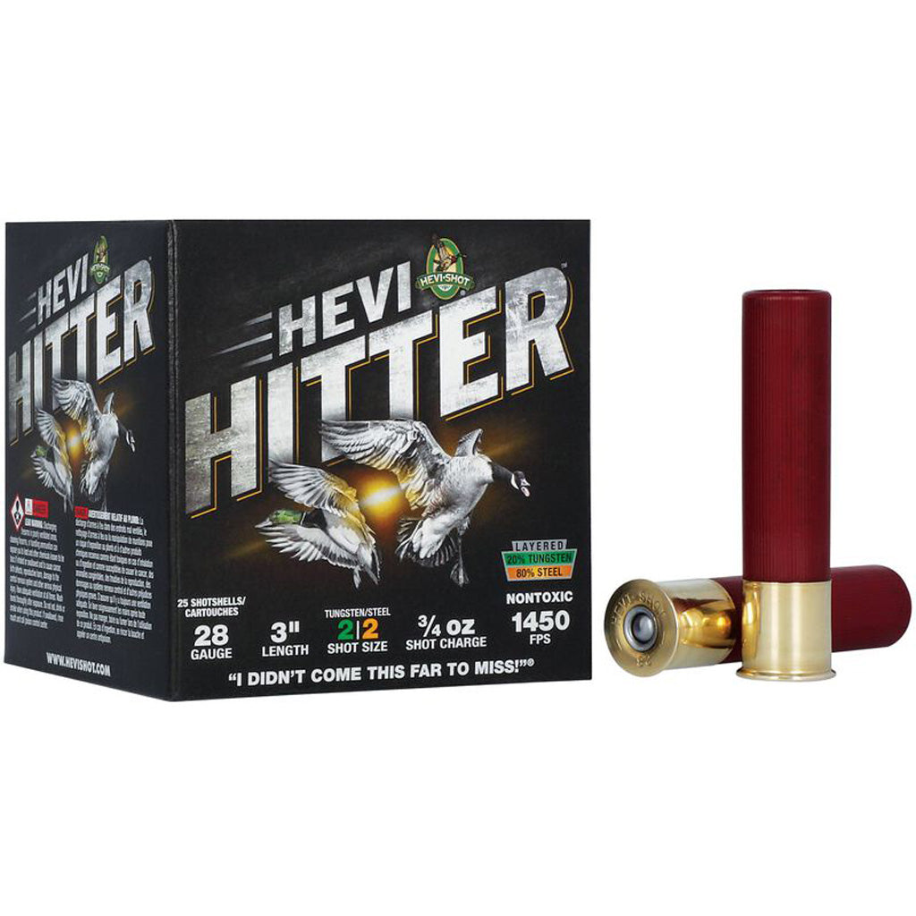 Hevi Shot Hevi Hitter Shotgun Ammo in 28ga. 3in. 3/4 oz. 2 Shot Tungsten/Steel 25 rd. - Front View