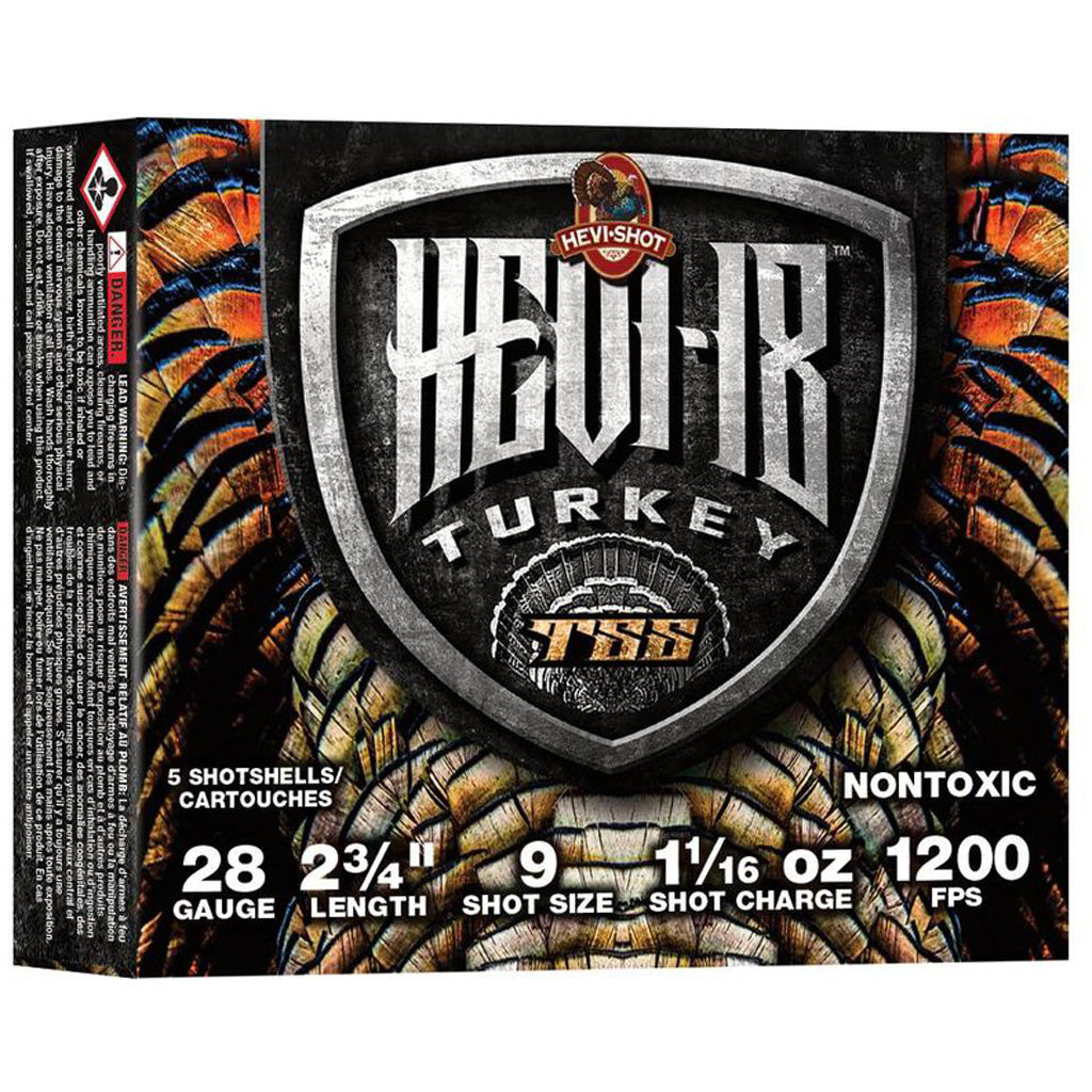 Hevi Shot Hevi 18 Blend TSS Shotgun Ammo in 28 ga. 3 in. 1 1/16oz. 9 Shot 5 rd. - Front View