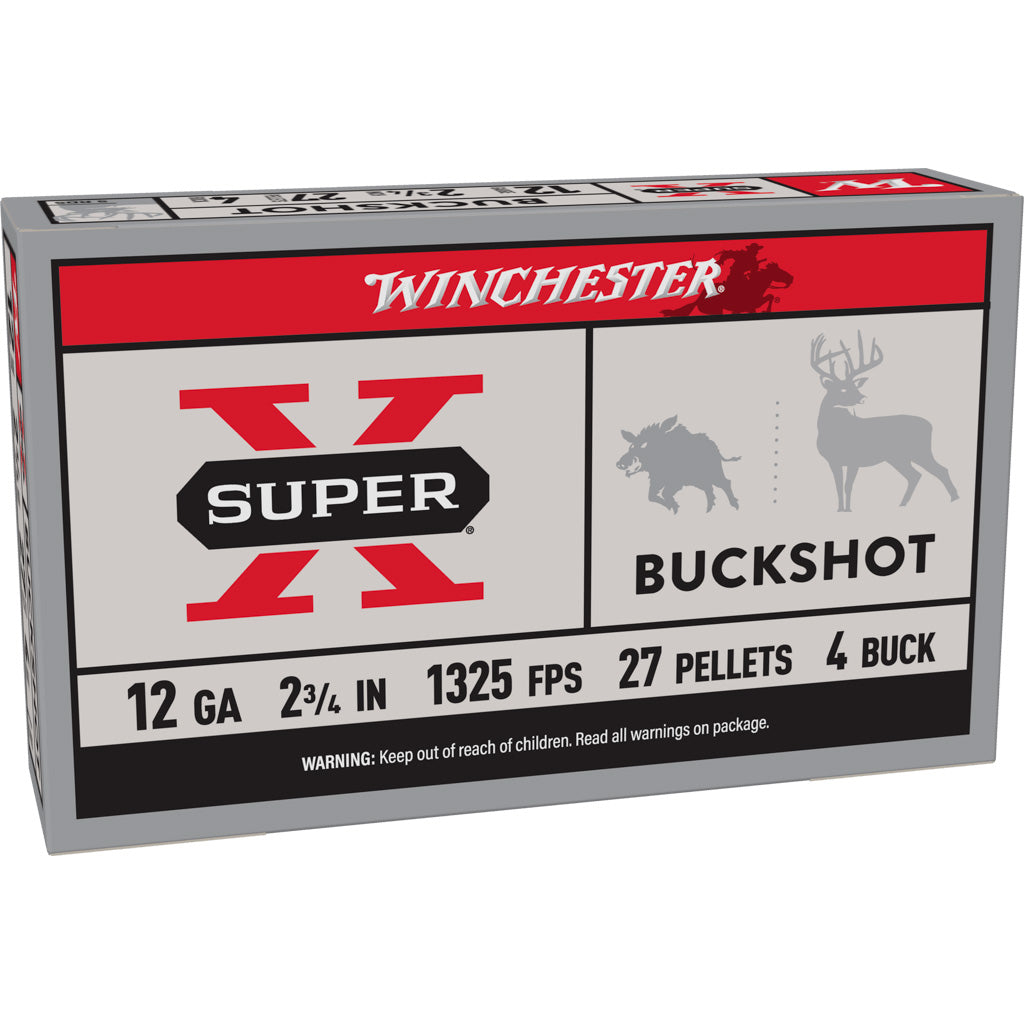 Winchester Super X Buckshot in 12 ga. 2.75 in. 4 Buck 5 rd. - Front View