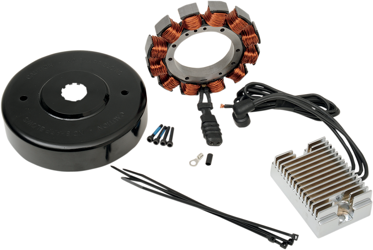 DRAG SPECIALTIES, Drag Specialties 32A Charging Kit with Chrome Voltage Regulator, Part #29985-87HV-BXLB
