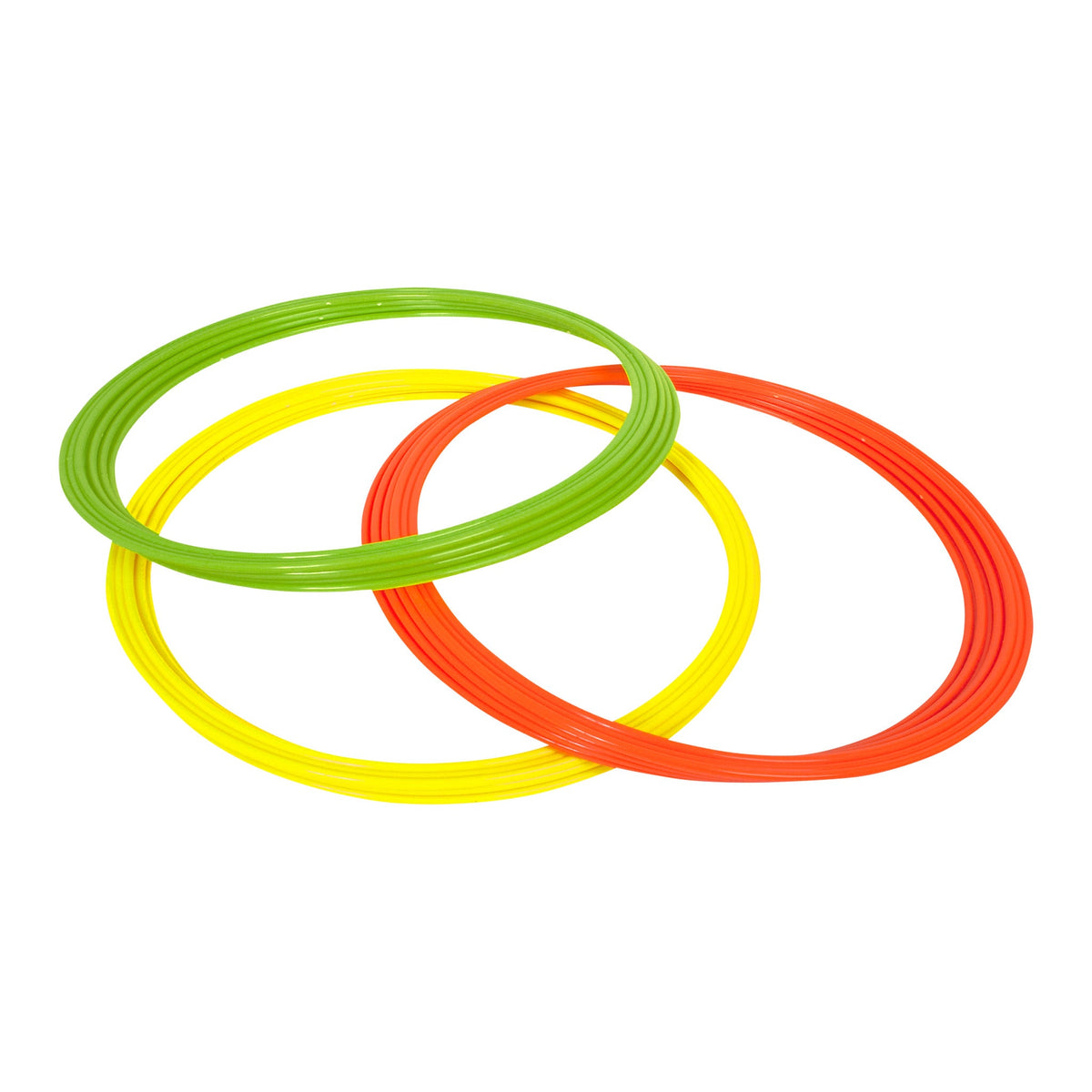 Select Coordination Ring Set, 12 Agility Rings in Yellow/Green/Orange - Front View