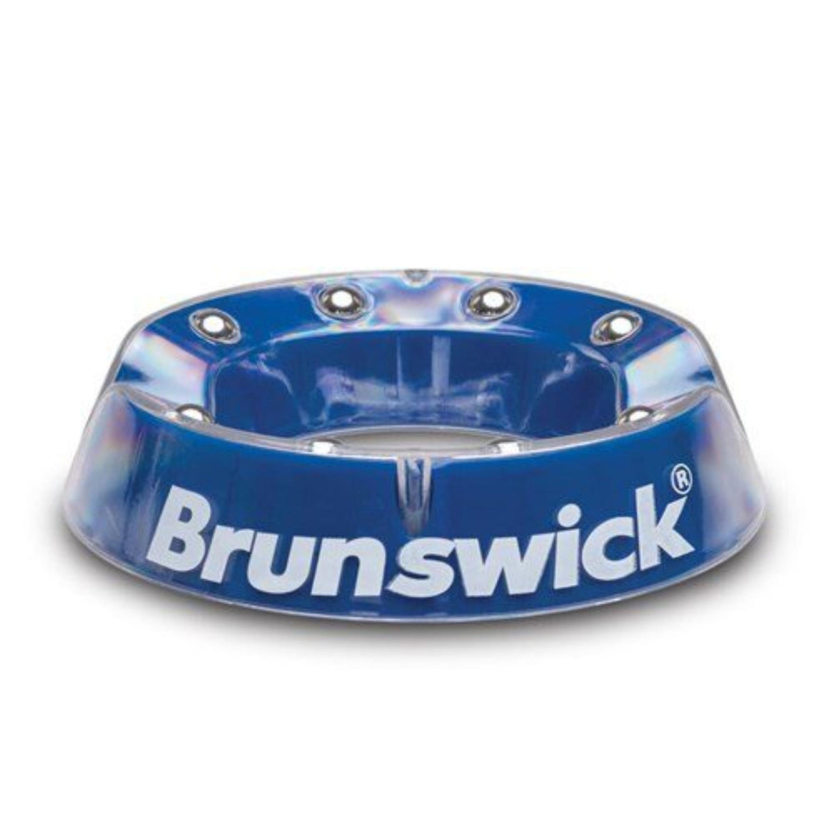 Rotating bowling ball cup with a stable base and smooth spinning design, used for holding and cleaning bowling balls while providing easy access to all sides.