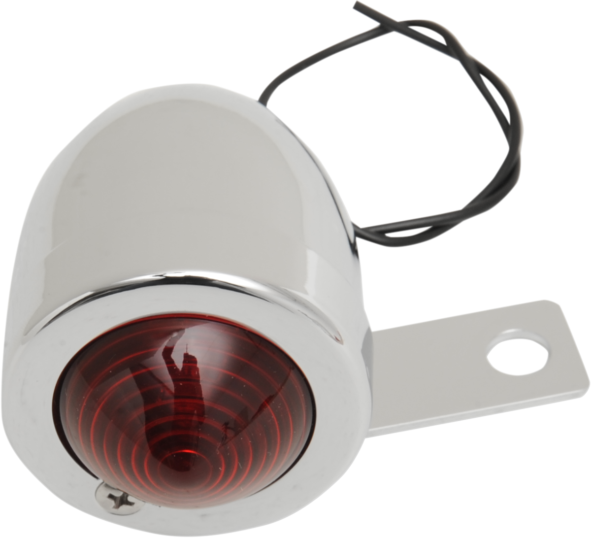 DRAG SPECIALTIES, DRAG SPECIALTIES Bullet Light with Mount - Right - Red Lens - Chrome 162084-BC207