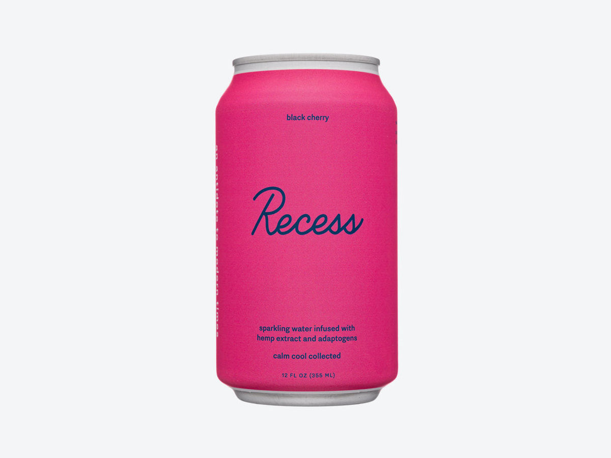 Recess Black Cherry Magnesium Sparkling Water, 12 fl oz (Case of 12)