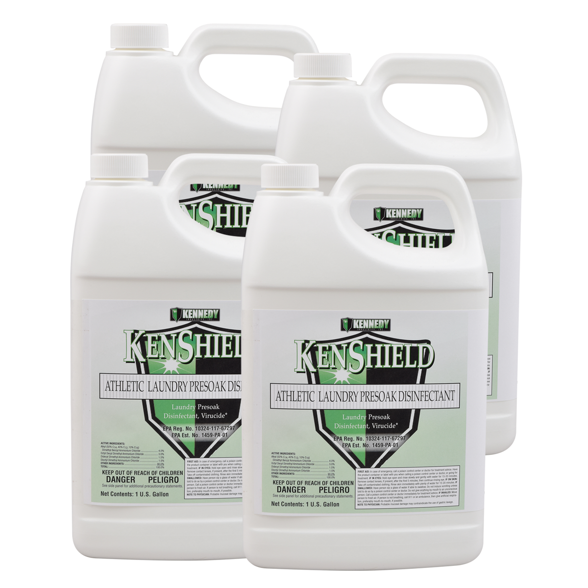 Kennedy KenShield Athletic Laundry Pre-Soak Disinfectant - 1 Gallon (Pack of 4)