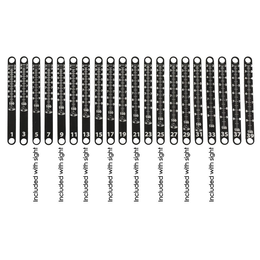 Axcel Achieve XP Metal Sight Tape in Scale #1 and #2 - Front View