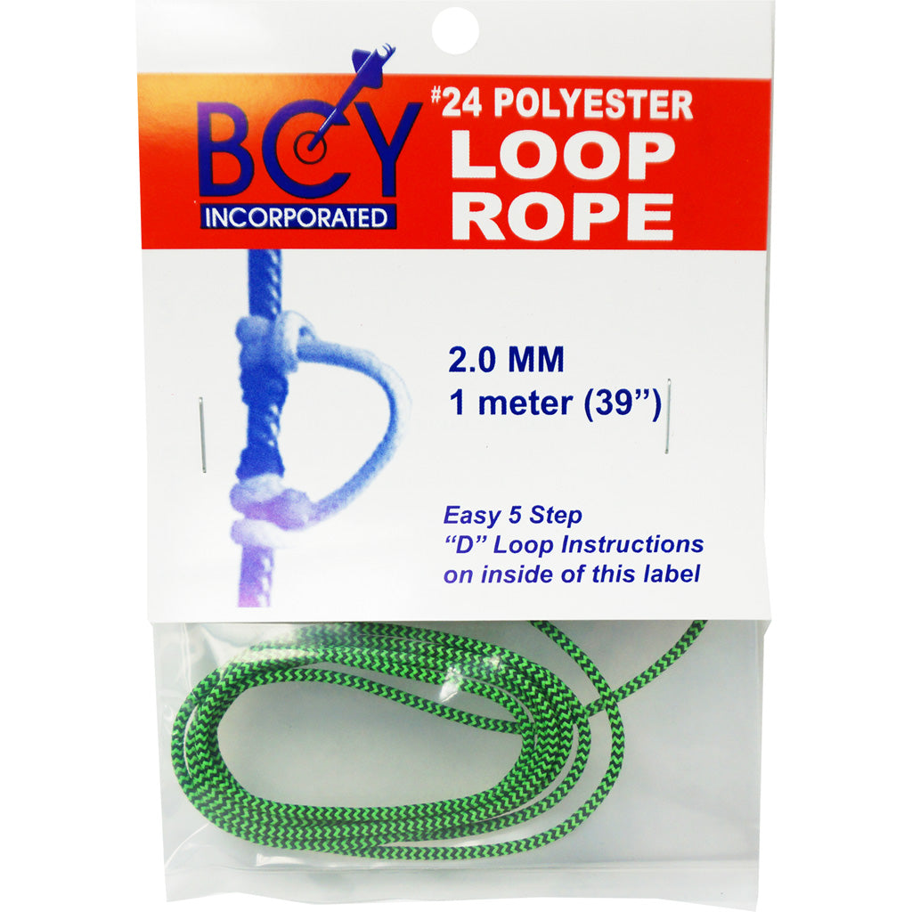 BCY 24 D-Loop Material in Flo Green/Black 1m - Front View