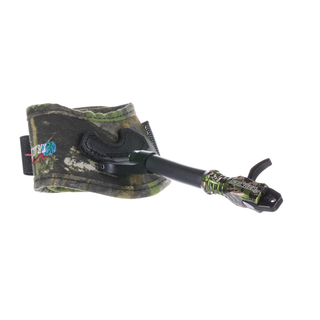 Tru Ball Stinger XT Release in Velcro Camo Junior - Front View
