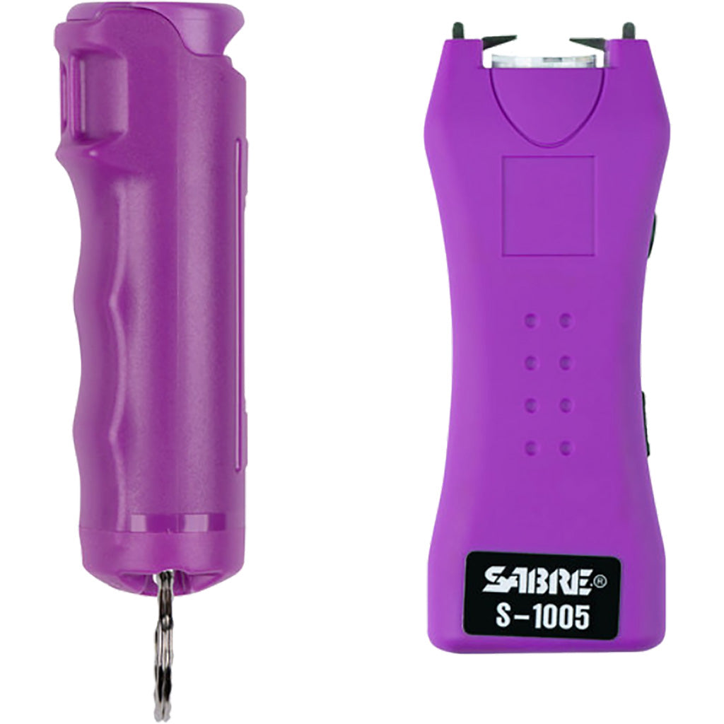 Sabre Pepper Spray and Stun Gun Defense Kit in Purple - Front View