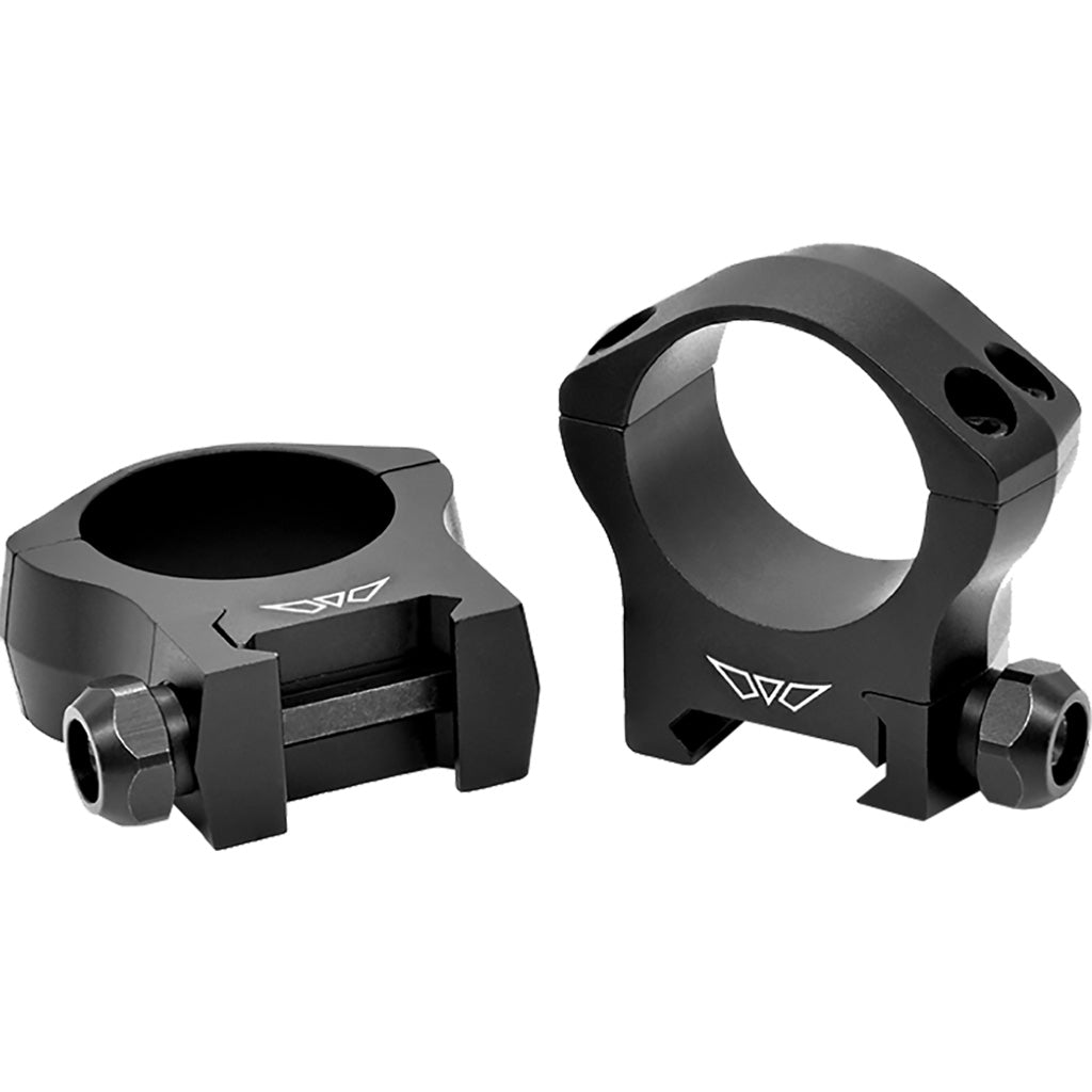 Warne Mountain Tech Scope Rings in Matte Black 30mm Medium - Front View