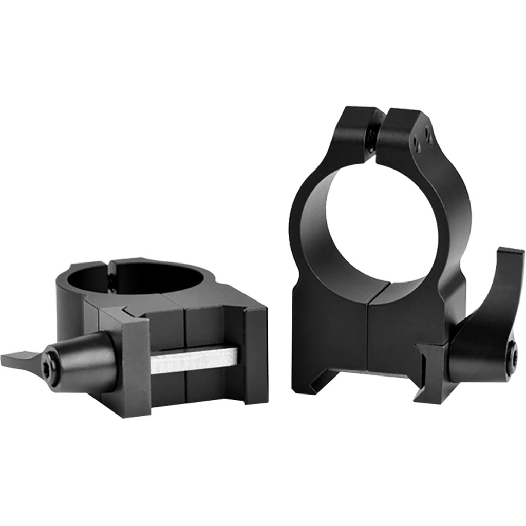 Warne Maxima Vertical Quick Detach Scope Rings in Matte Black 1 in. High - Front View