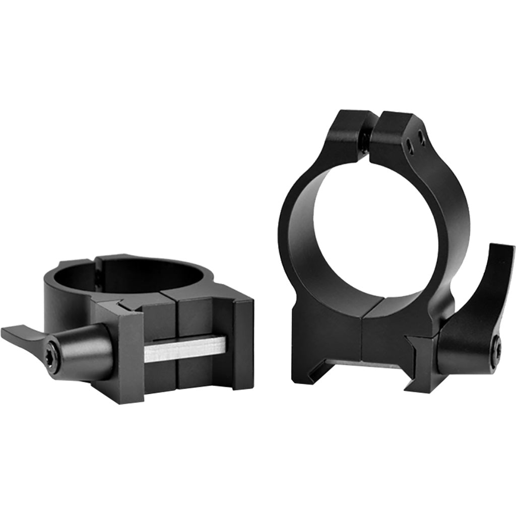 Warne Maxima Vertical Quick Detach Scope Rings in Matte Black 30mm Medium - Front View