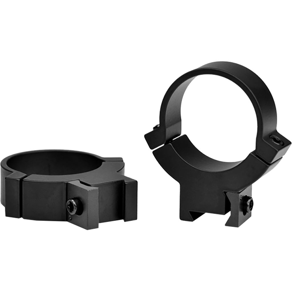 Warne Maxima Horizontal PA Rimfire Scope Rings in 3/8 Dovetail Matte Black 30mm High - Front View