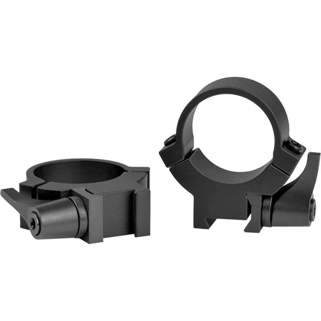 Warne Maxima Horizontal QD Rimfire Scope Rings in 3/8 Dovetail Matte Black 1 in. Medium - Front View