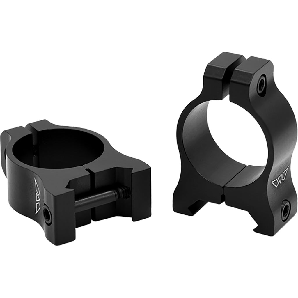 Warne Vapor Aluminum Scope Rings in Matte Black 1 in. Low - Front View