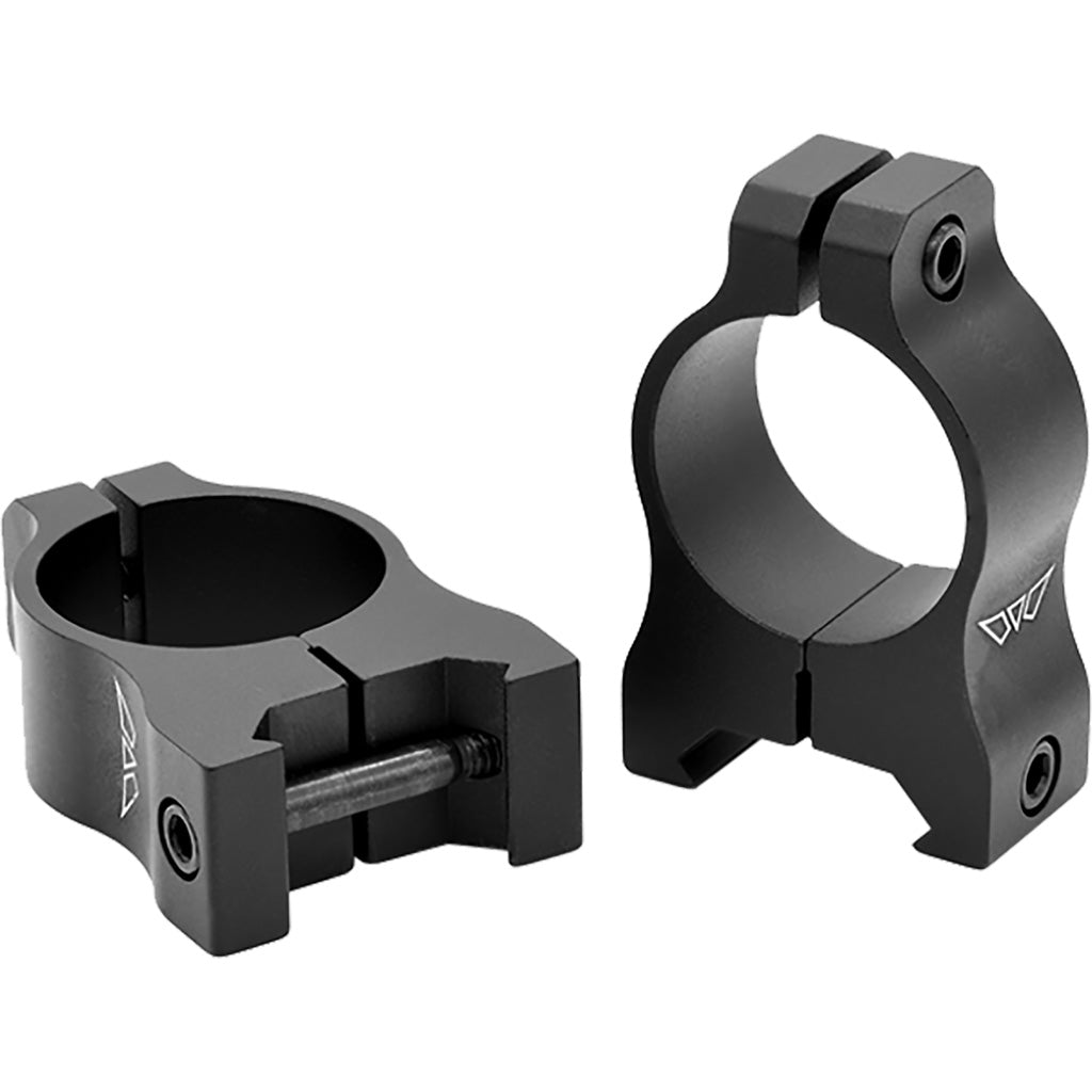 Warne Vapor Aluminum Scope Rings in Matte Black 1 in. Medium - Front View