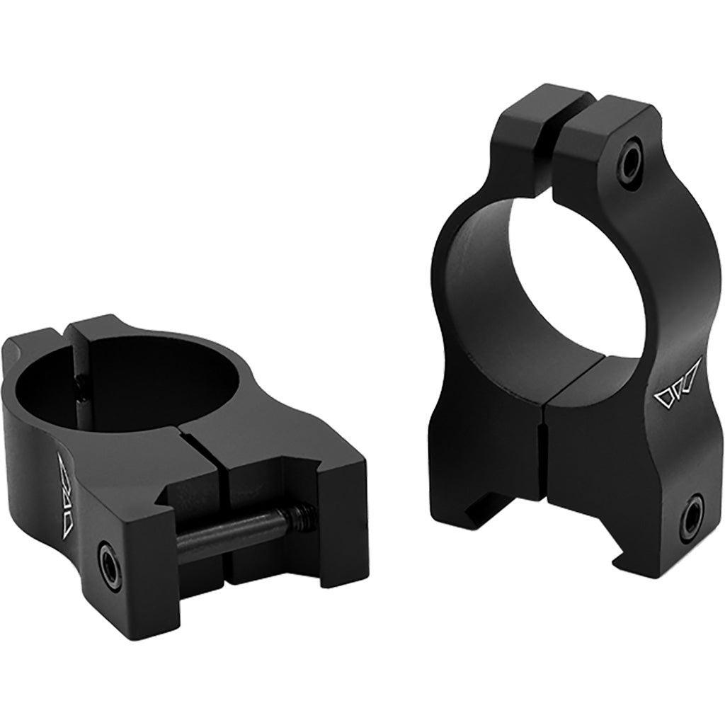 Warne Vapor Aluminum Scope Rings in Matte Black 1 in. High - Front View