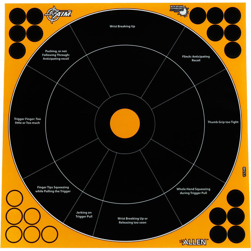 EzAim Splash Handgun Trainer Adhesive Targets - Front View