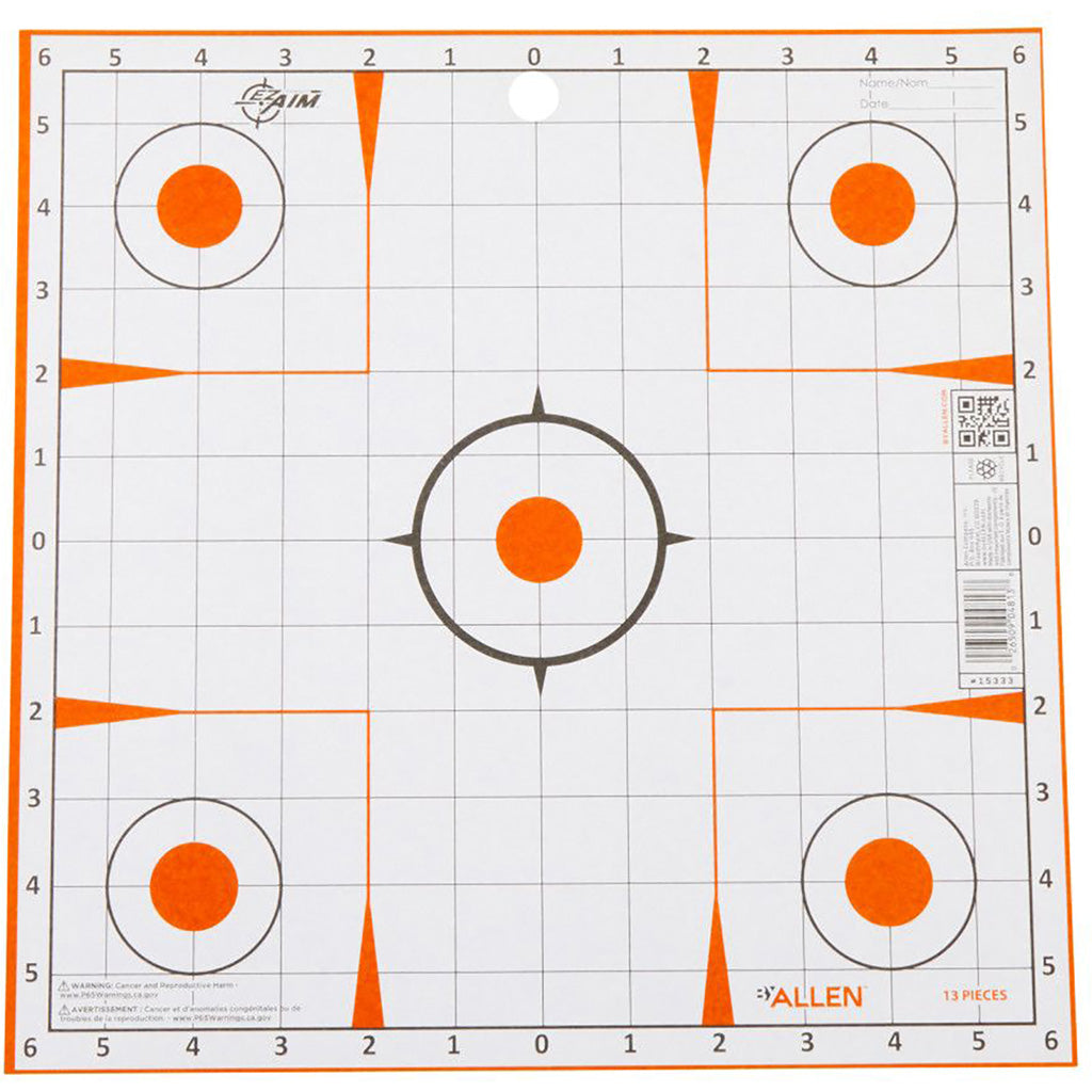 EzAim Sight-In Grid Paper Targets - Front View