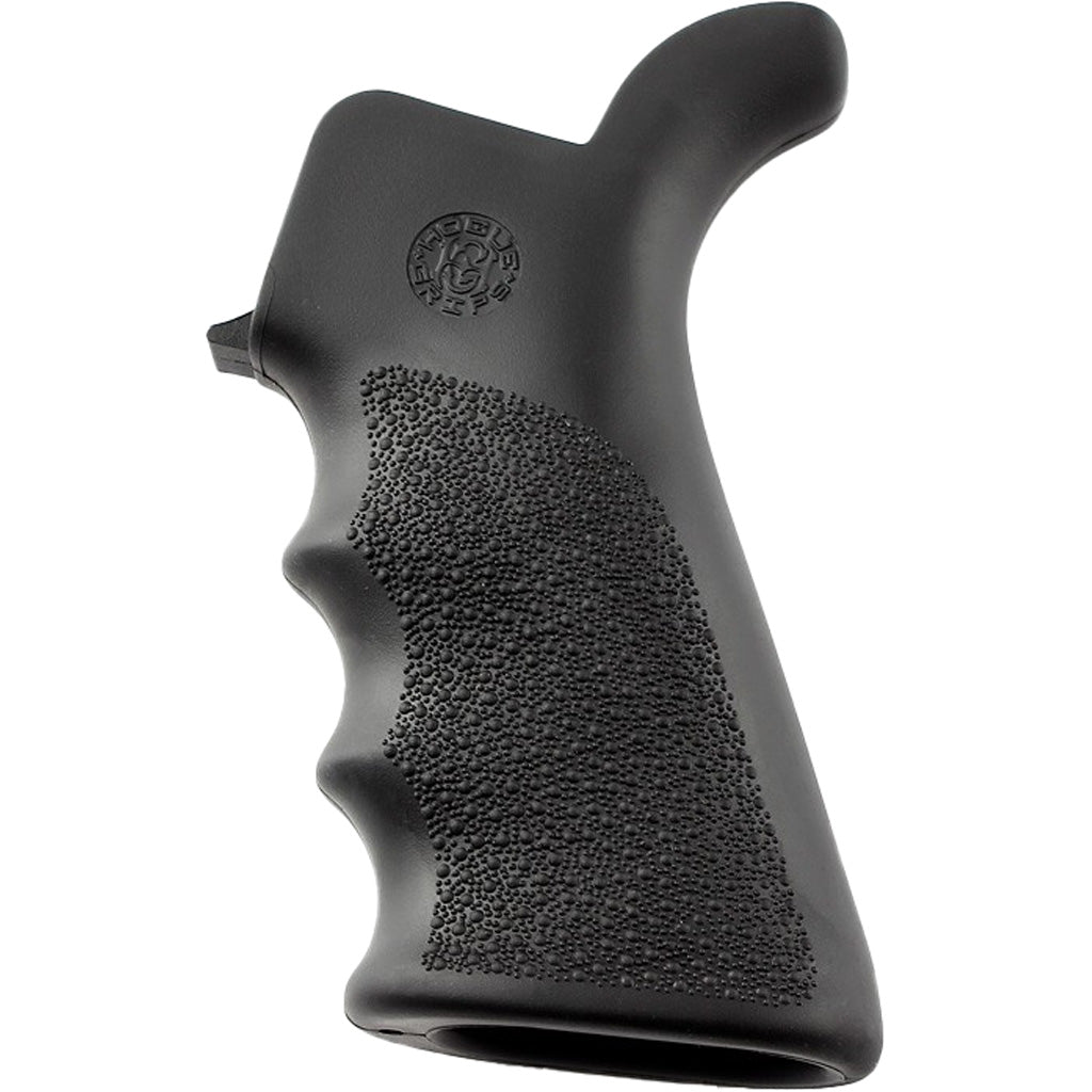 Hogue AR-15 Rubber Beavertail Grip in Black w/ Finger Grooves - Front View