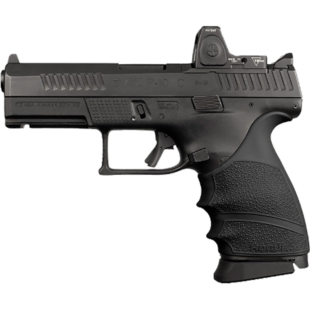Hogue HandAll Beavertail Grip Sleeve in Black CZ P-10 Compact 9mm - Front View