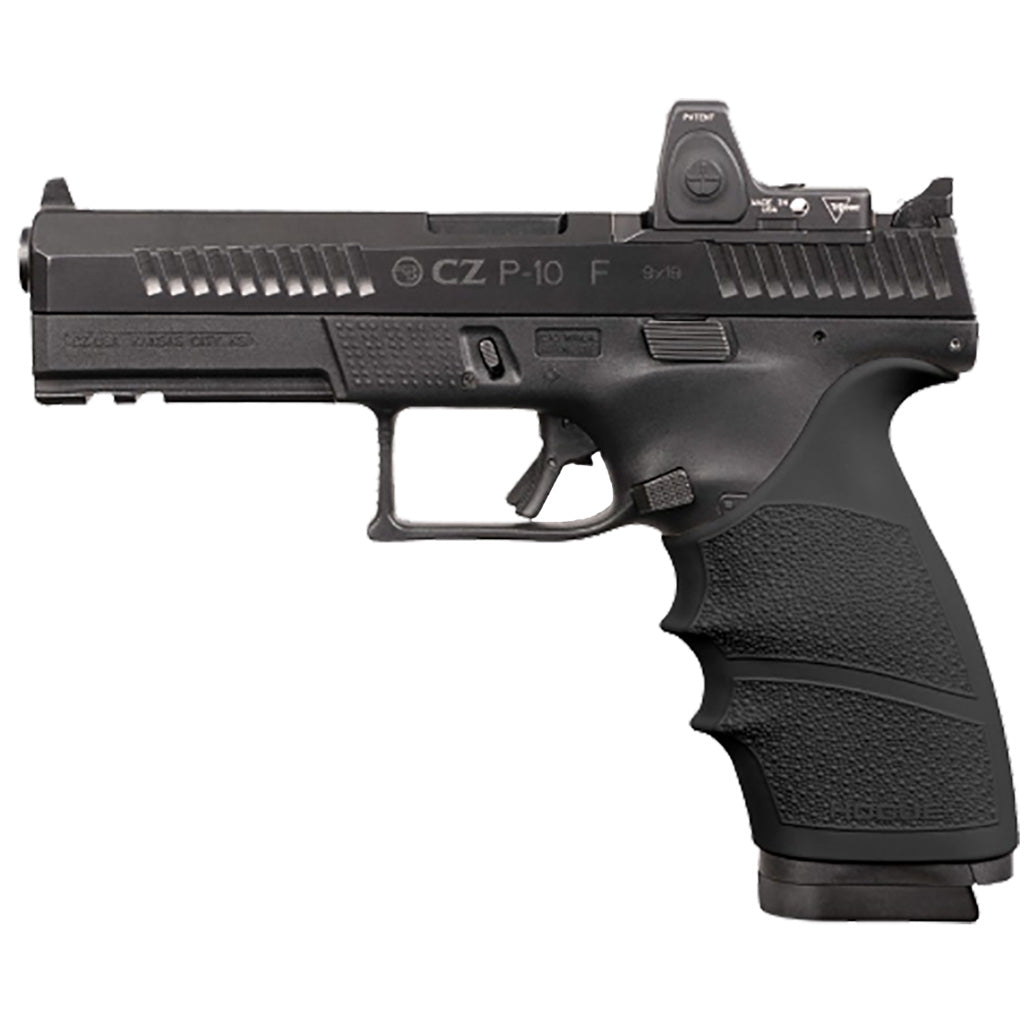 Hogue HandAll Beavertail Grip Sleeve in Black CZ P-10 Full Size 9mm - Front View
