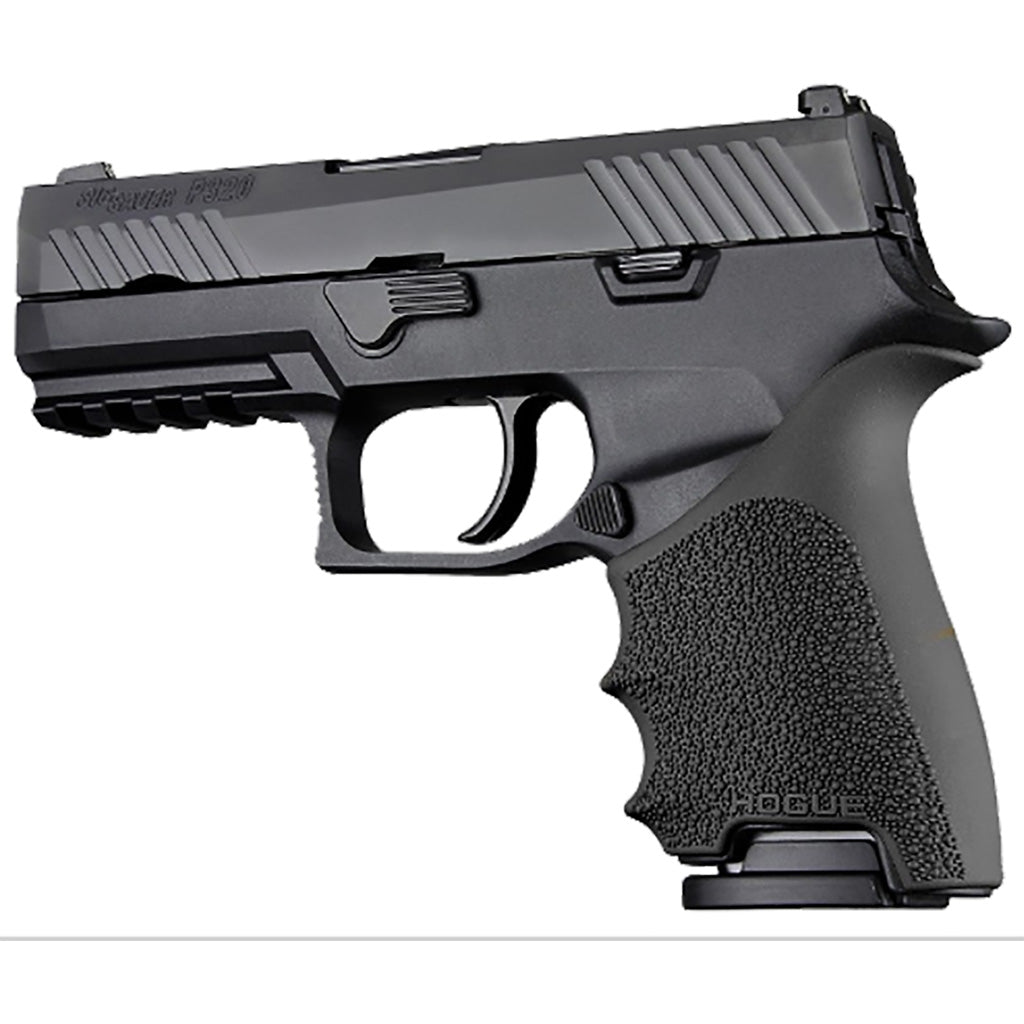 Hogue HandAll Beavertail Grip Sleeve in Black Sig Sauer P320 Compact - Front View