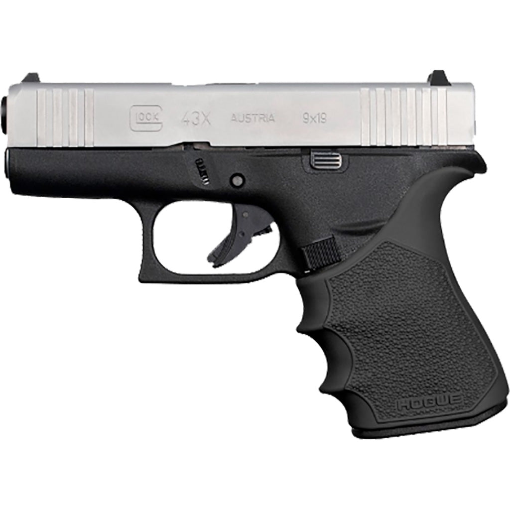 Hogue HandAll Beavertail Grip Sleeve in Black Glock 43X/48 - Front View