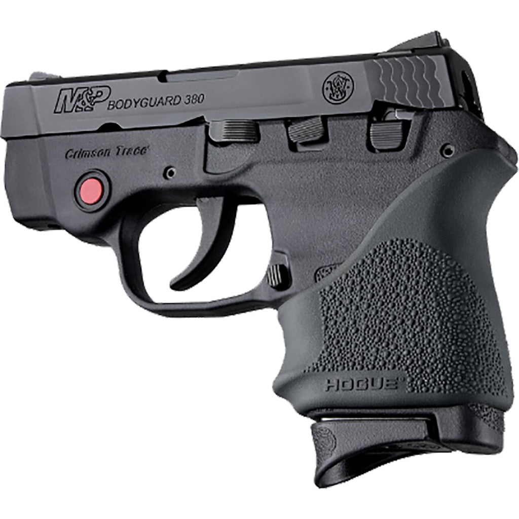 Hogue HandAll Beavertail Grip Sleeve in Black S&W Bodyguard 380/Taurus TCP and Spectrum - Front View