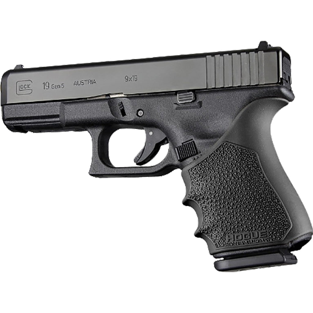Hogue HandAll Beavertail Grip Sleeve in Black Glock 19/23/32/38 Gen 1-2-5 - Front View