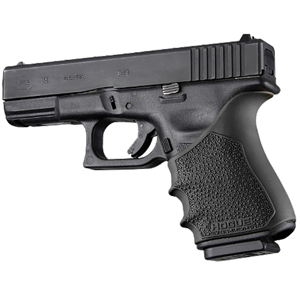 Hogue HandAll Beavertail Grip Sleeve in Black Glock 19/23/32/38 Gen 3-4 - Front View
