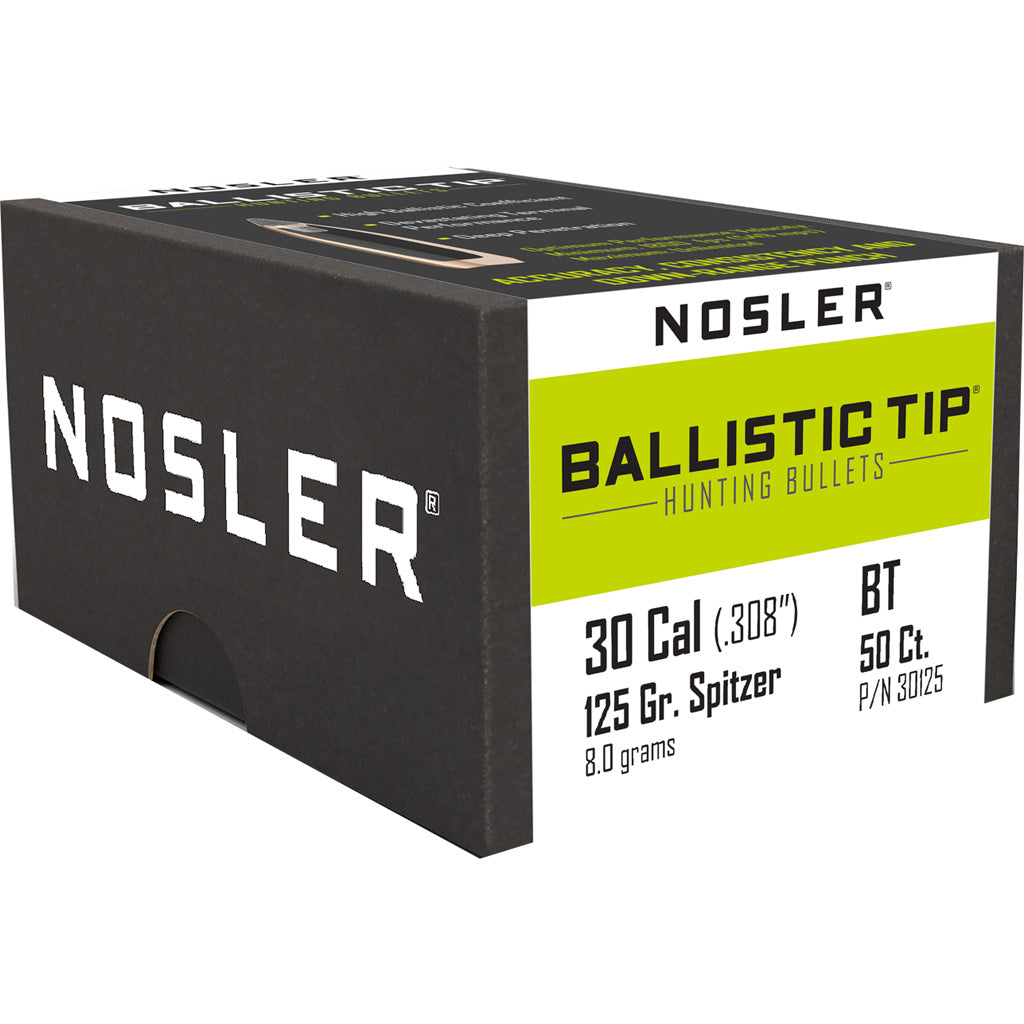 Nosler Ballistic Tip Hunting Bullets in .30 Cal. 125 gr. Spitzer Point 50 pk. - Front View