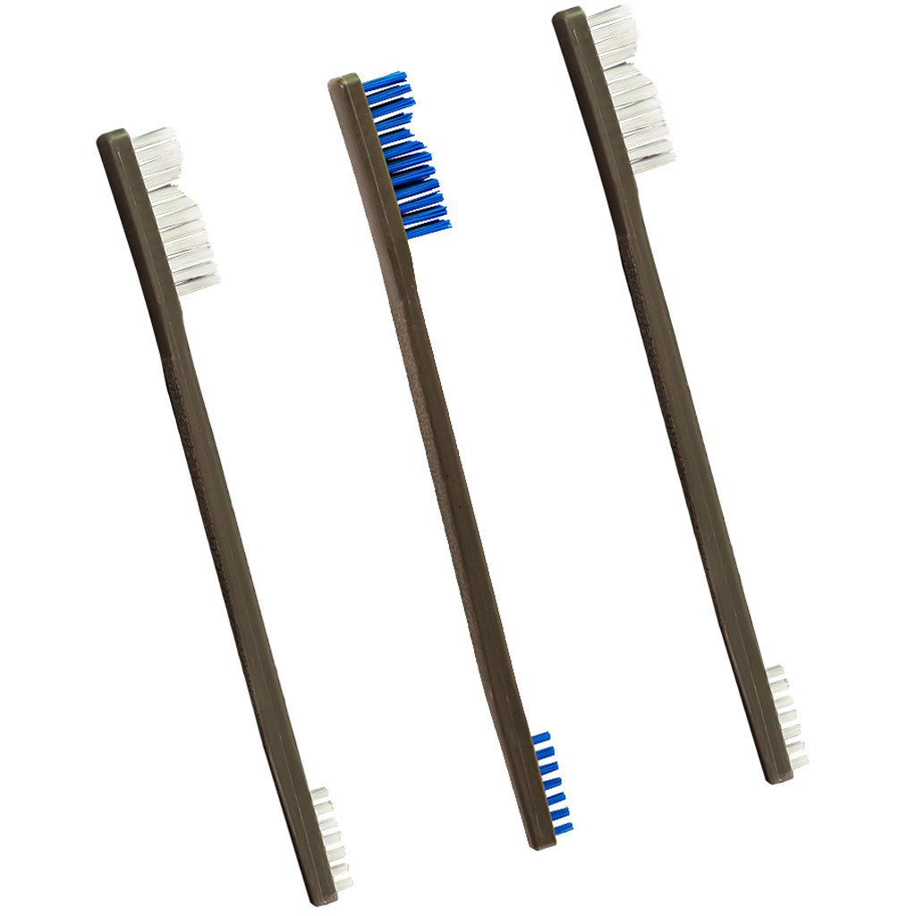 Otis All Purpose Brushes in Nylon/Bronze/Stainless Steel 3 pk. - Front View