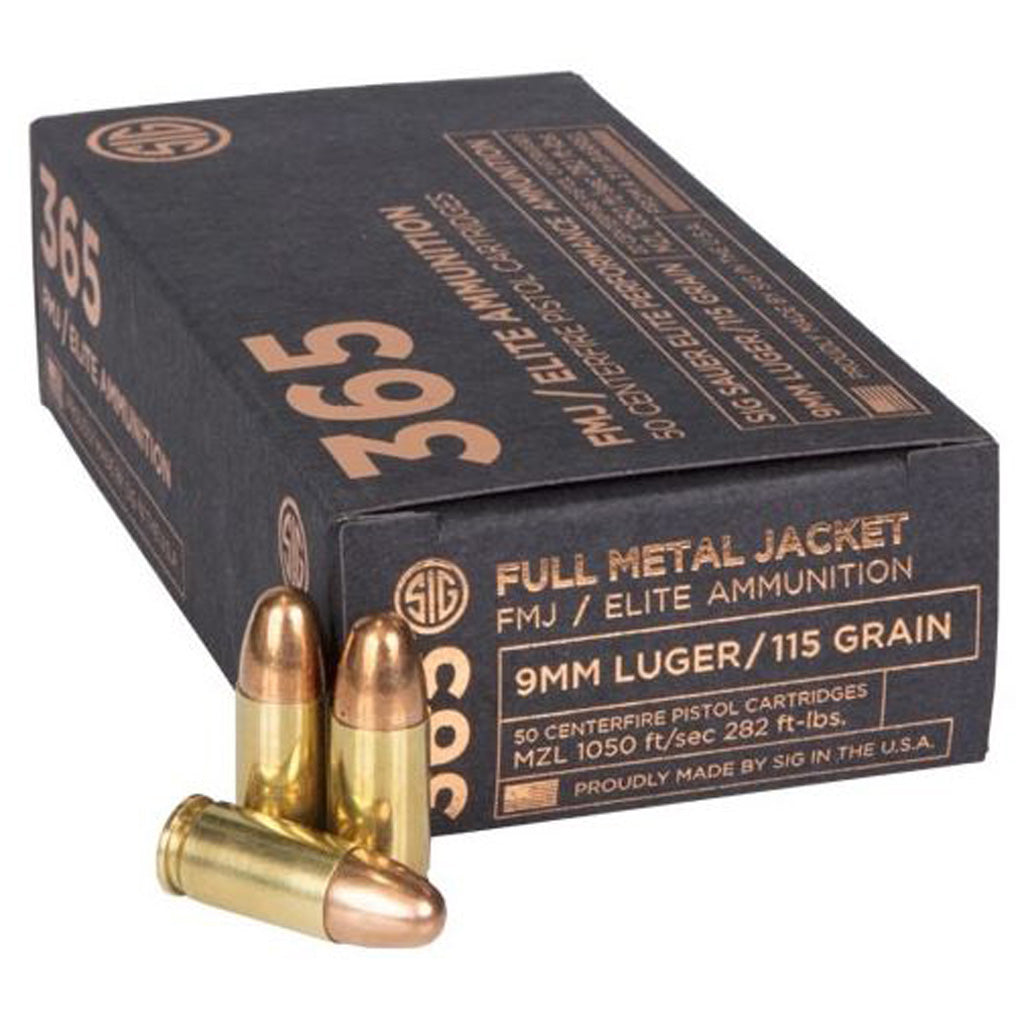 Sig Sauer Elite Ball 365 Performance Pistol Ammo - Front View