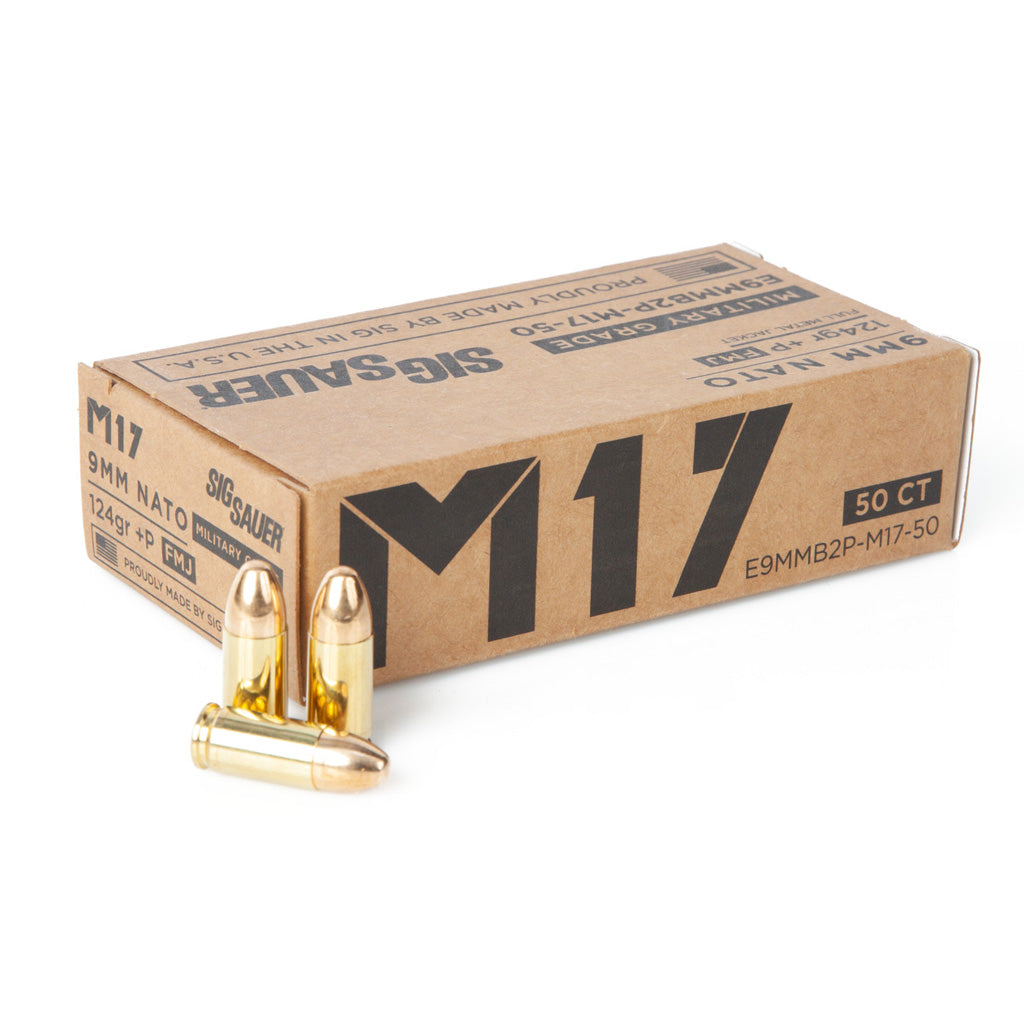 Sig Sauer M17 Elite Ball Performance Pistol Ammo - Front View