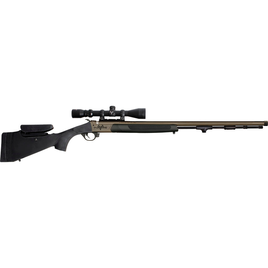 Traditions Pursuit XT Pro Muzzleloader in 50 Cal. 26 in Black w/ Scope - Front View