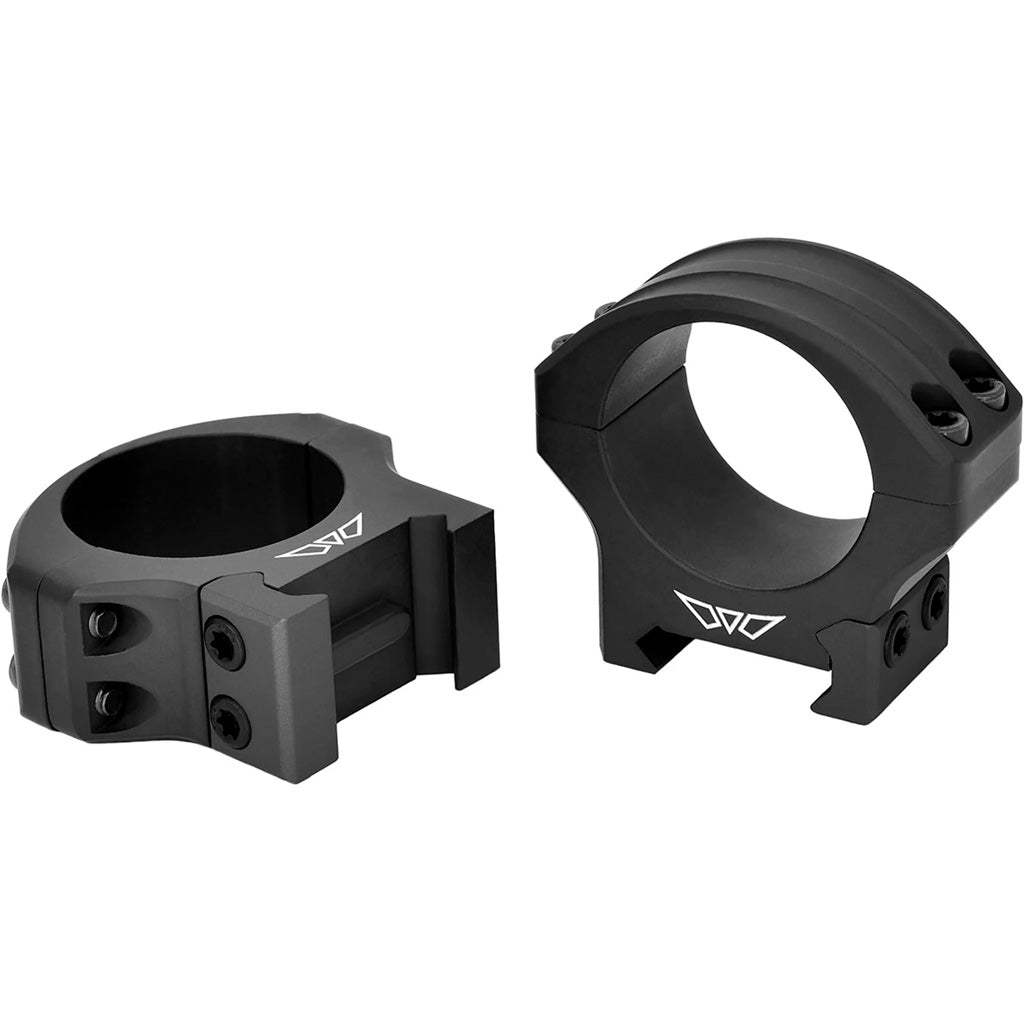 Warne Hyperlite Scope Rings in Matte Black 30mm Low - Front View