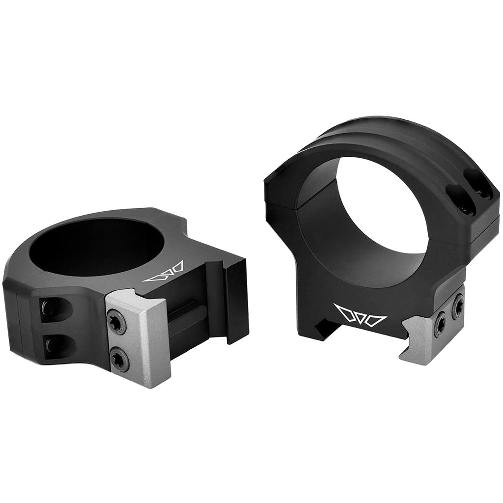 Warne Hyperlite Scope Rings in Matte Black 30mm Medium - Front View