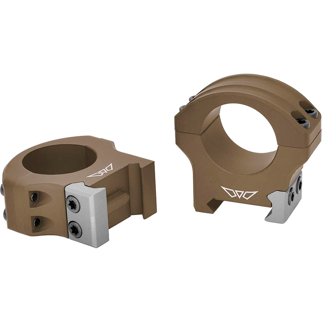 Warne Hyperlite Scope Rings in Dark Earth 34mm Medium - Front View