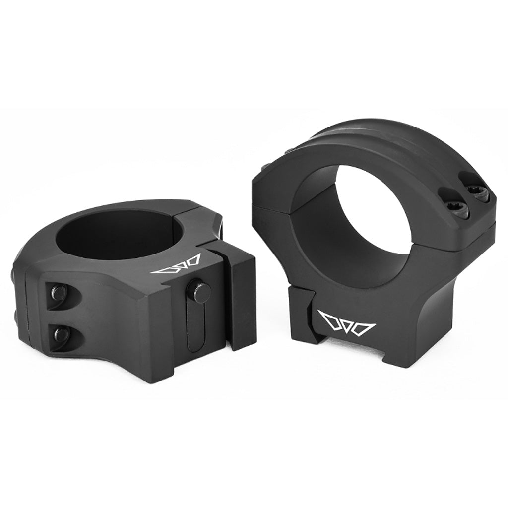 Warne Hyperlite Tikka Scope Rings in Matte Black 30mm Tikka Medium - Front View