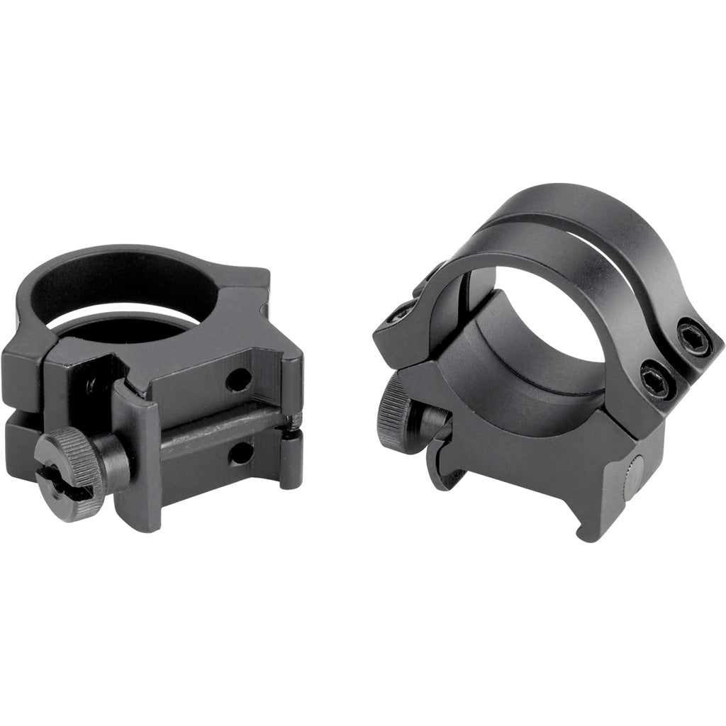 Weaver Classic Quad Lock Detachable Rings in Matte Black 1" High Clamshell Pack - Front View