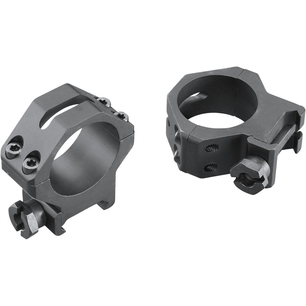 Weaver Tactical 4Hole Picatinny Ring in Matte Black 30mm Medium Clamshell Pack - Front View