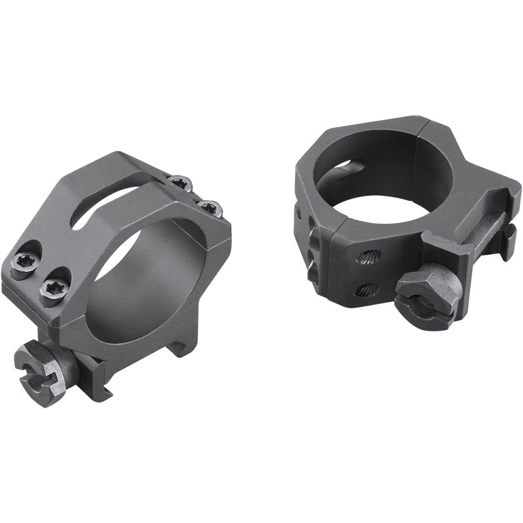 Weaver Tactical 4Hole Picatinny Ring in Matte Black 30mm Low Clamshell Pack - Front View