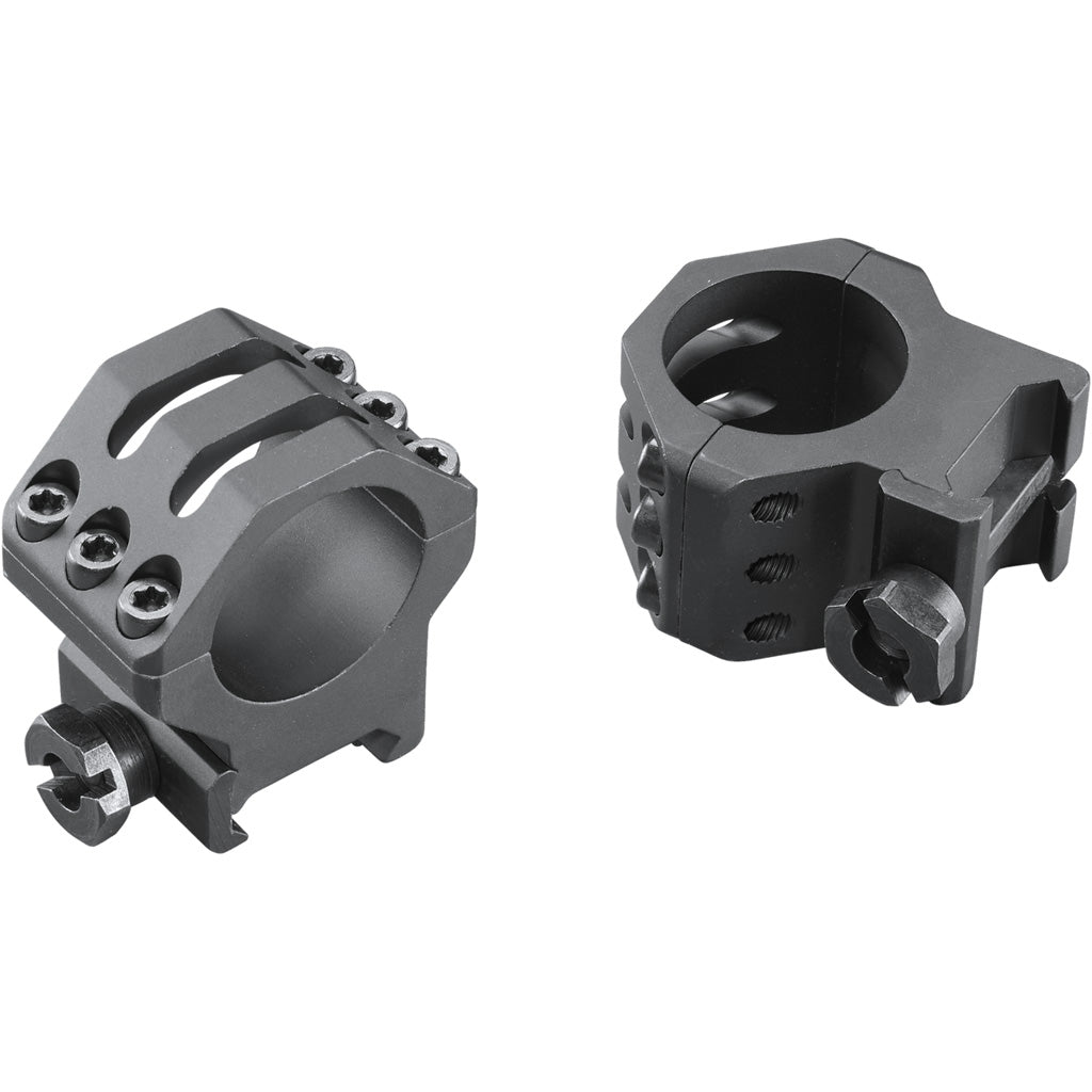 Weaver Tactical 6Hole Picatinny Ring in Matte Black 1" High Clamshell Pack - Front View