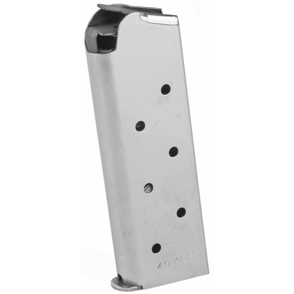 Colt 1911 Magazine in 45 ACP 7 rd. Officer/Defender Stainless - Front View