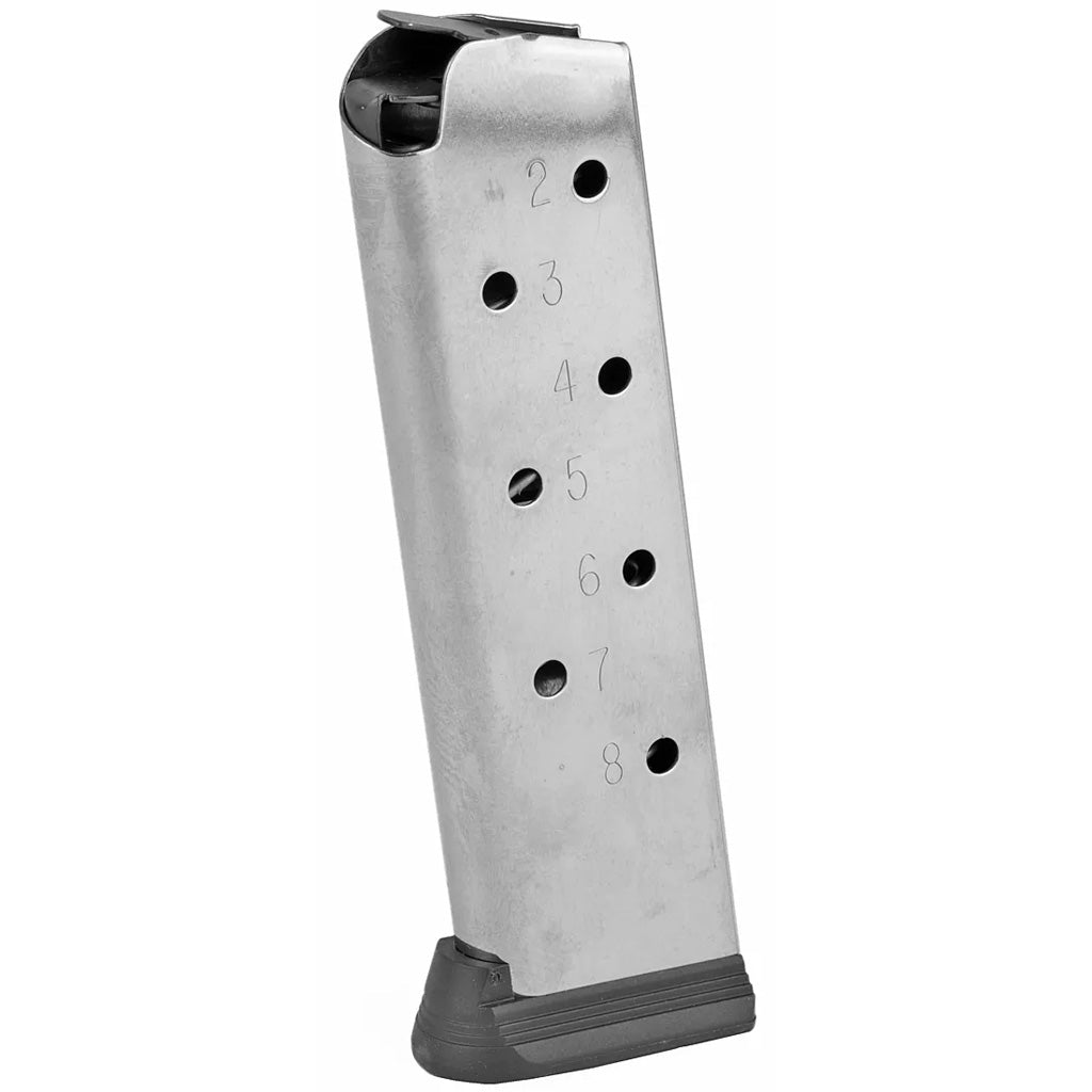 Colt 1911 Magazine in 45 ACP 8 rd. Gov't/Commander Stainless w/Bumper - Front View
